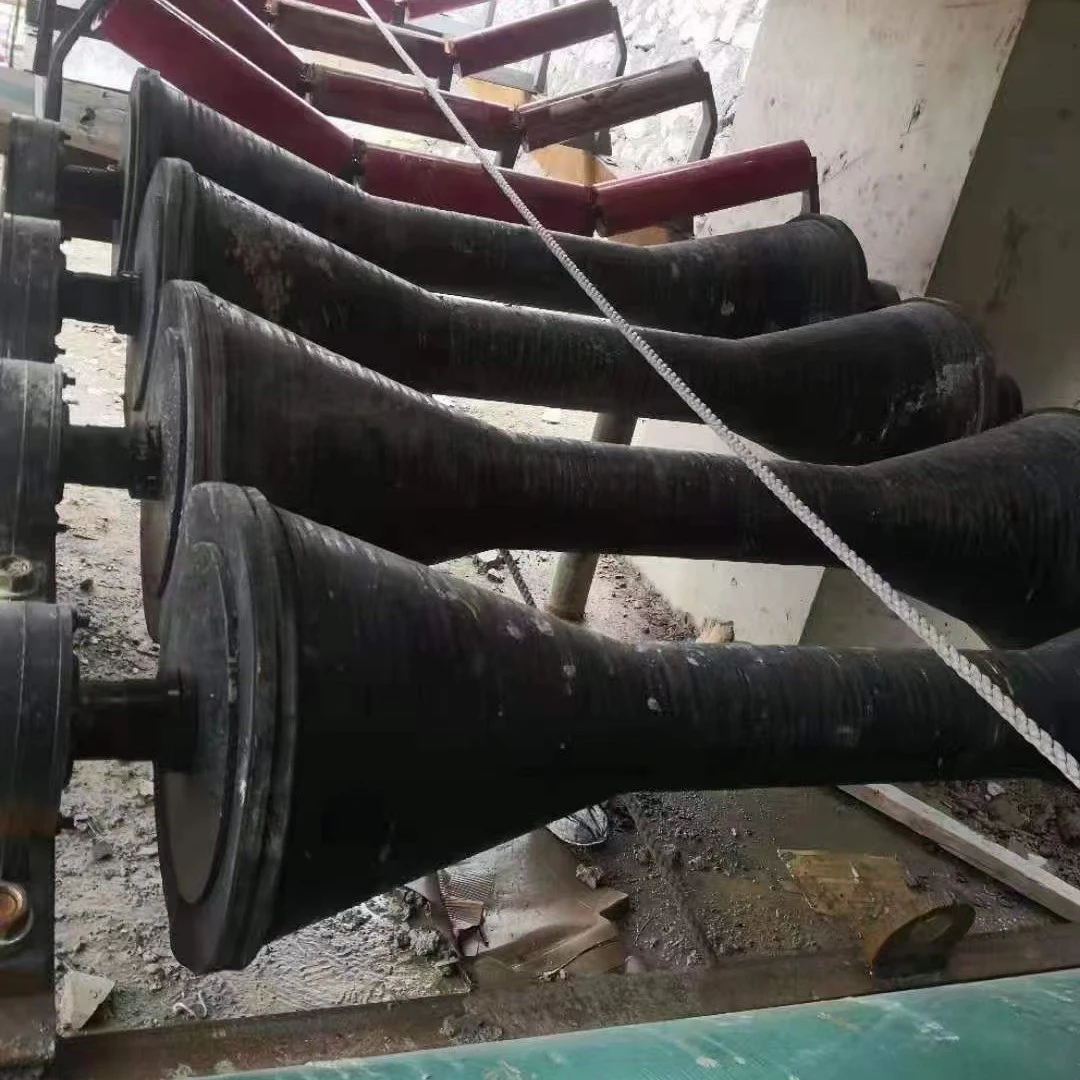 喇叭滚筒破碎机下料口缓冲滚筒抗砸耐冲击橡胶滚筒大小头支持加工