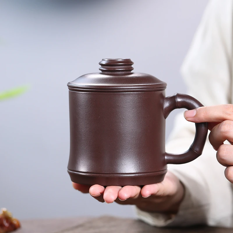 宜兴紫砂杯纯全手工茶杯盖杯茶具内胆过滤紫罗兰内胆杯邵燕萍