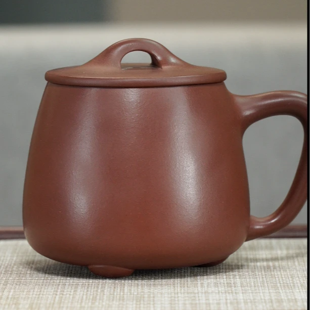 宜兴原矿紫砂盖杯自用家用送礼高档底槽清石瓢单杯