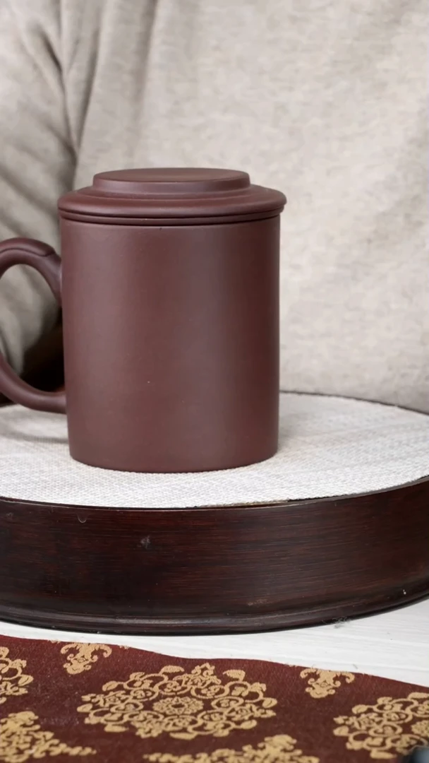 【闪购商品】紫砂茶杯紫泥平盖三件套