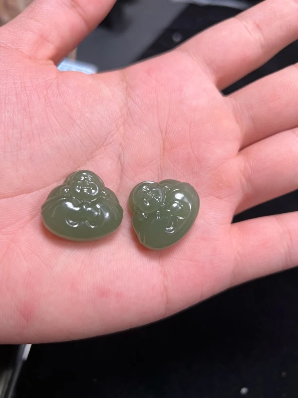 天然和田玉抱抱佛项链晴水料深晴浅晴如意玉吊坠（多样性发其一）