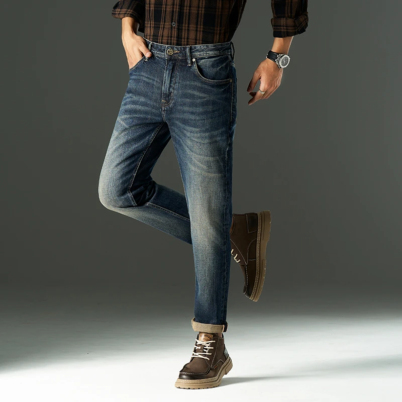 8287赤耳丹宁纯棉微弹牛仔裤男重磅高端复古水洗宽松直筒男士