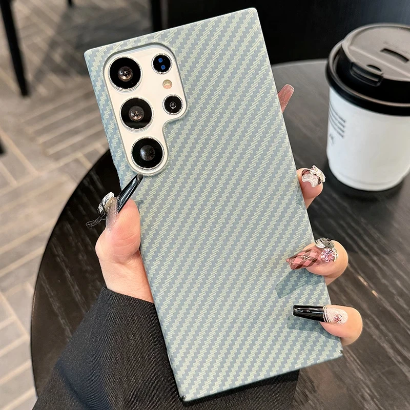 三星S23凯夫拉手机壳s23+同款碳纤维纹S23Ultra超薄保护套硬壳潮