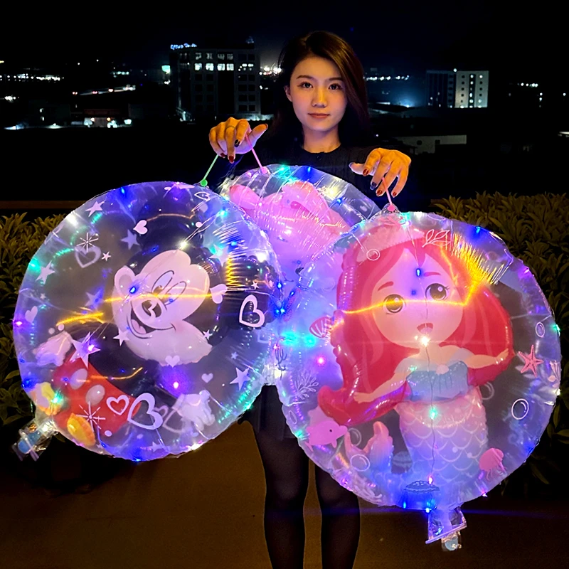 新年情人节儿童卡通动物弹力闪光波波球公园夜市街卖摆摊小礼品