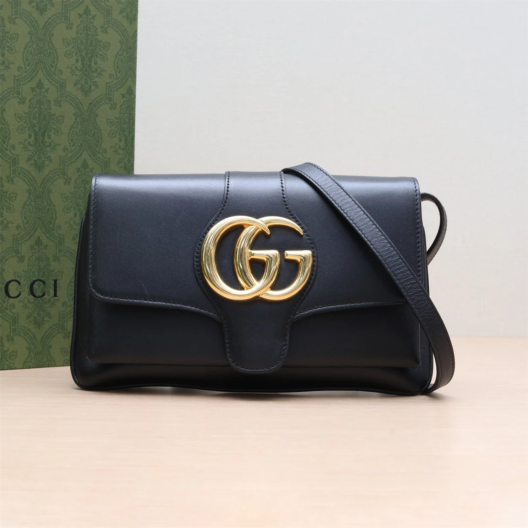 95新 GUCCI/古驰 Arli 小号斜挎包 25 黑色 皮革P233815894
