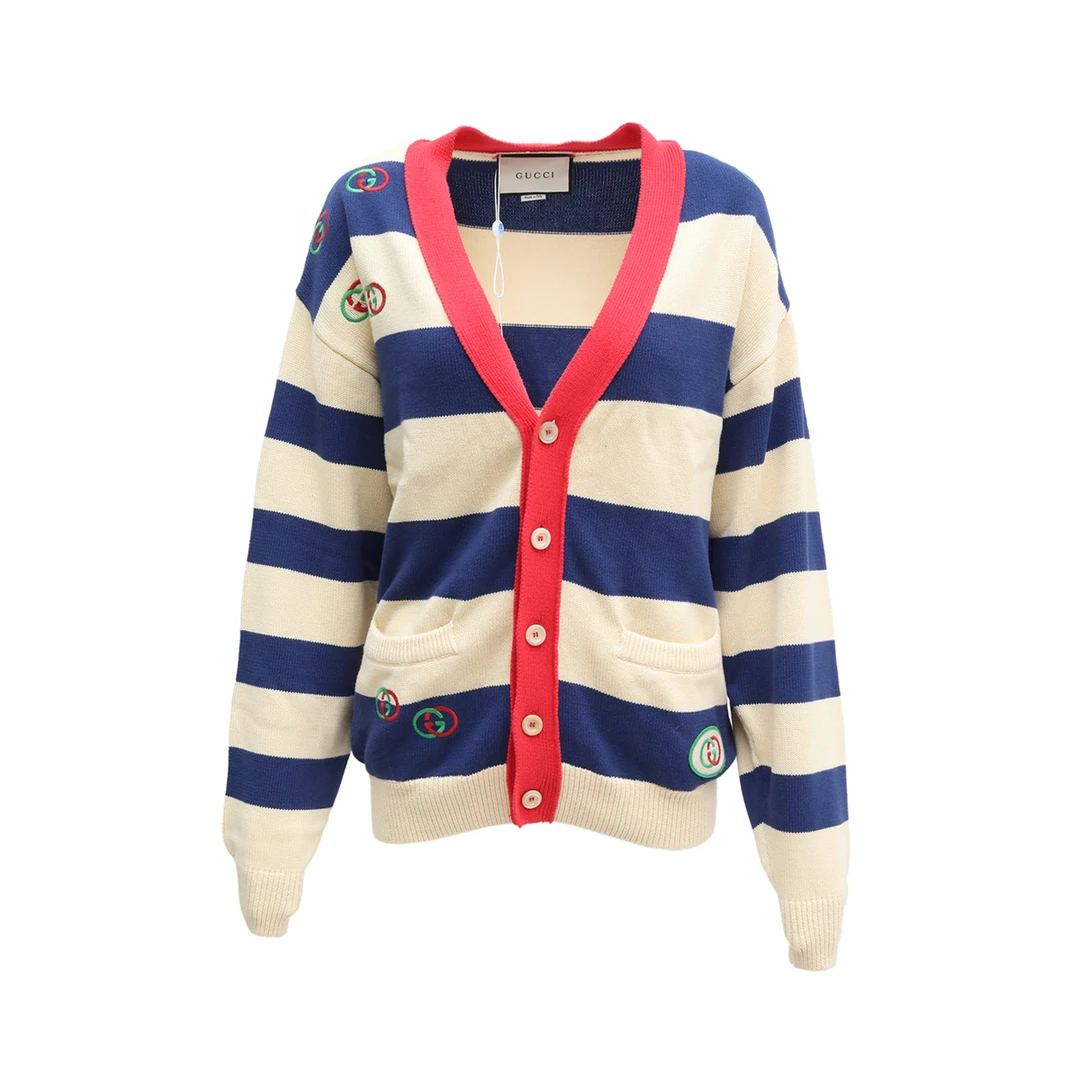 99新 GUCCI/古驰 GUCCI 开衫 毛衣 拼色 棉 S P224827984