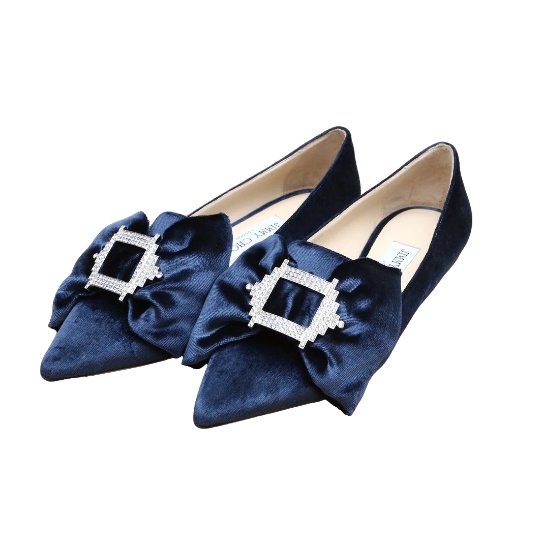 99新  平底鞋 蓝色 丝绒 35码 P224621181