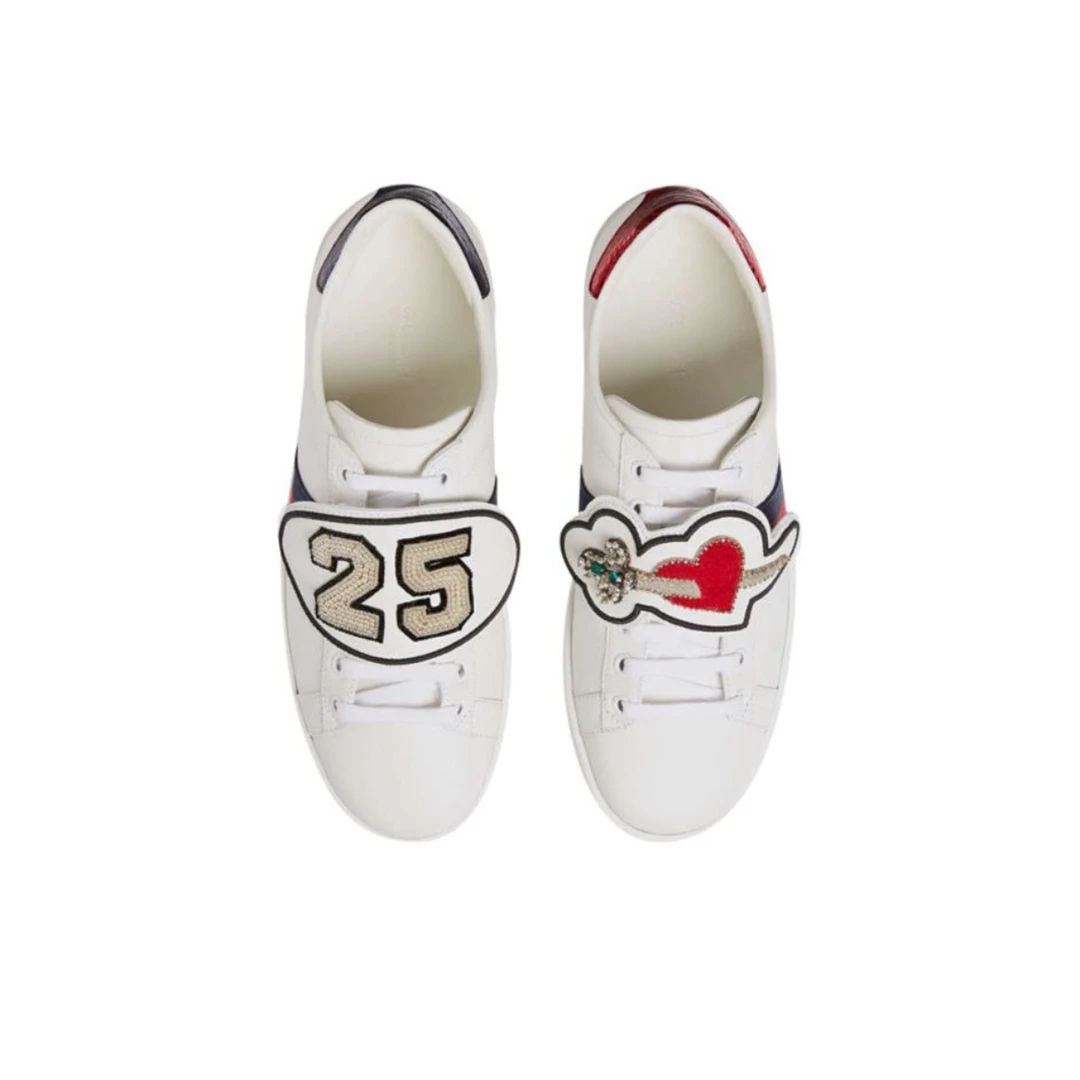 99新 GUCCI/古驰 ACE 板鞋 数字25图案贴布 TP002501
