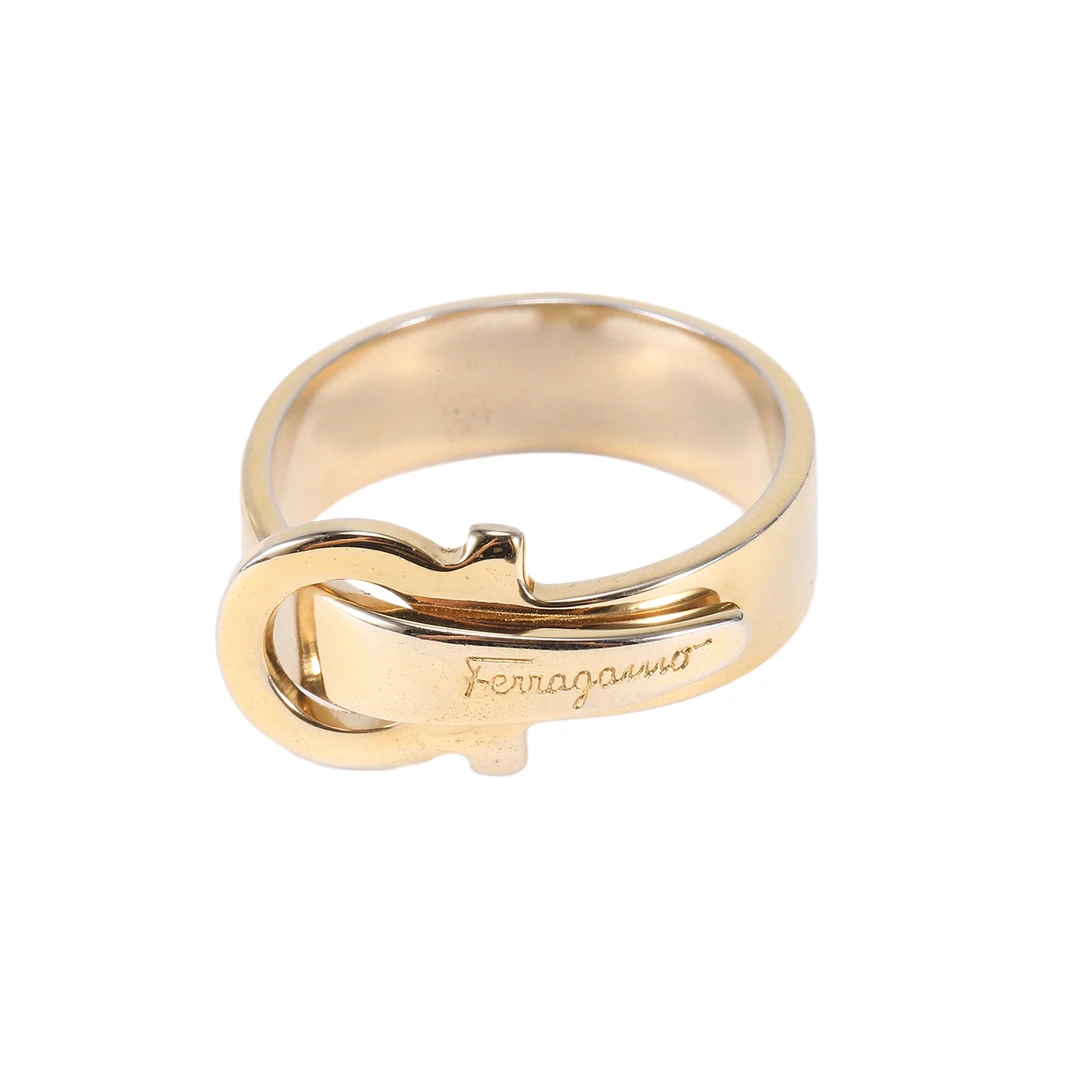 99新 FERRAGAMO/菲拉格慕 马蹄扣 丝巾扣 金色 合金 P234244271