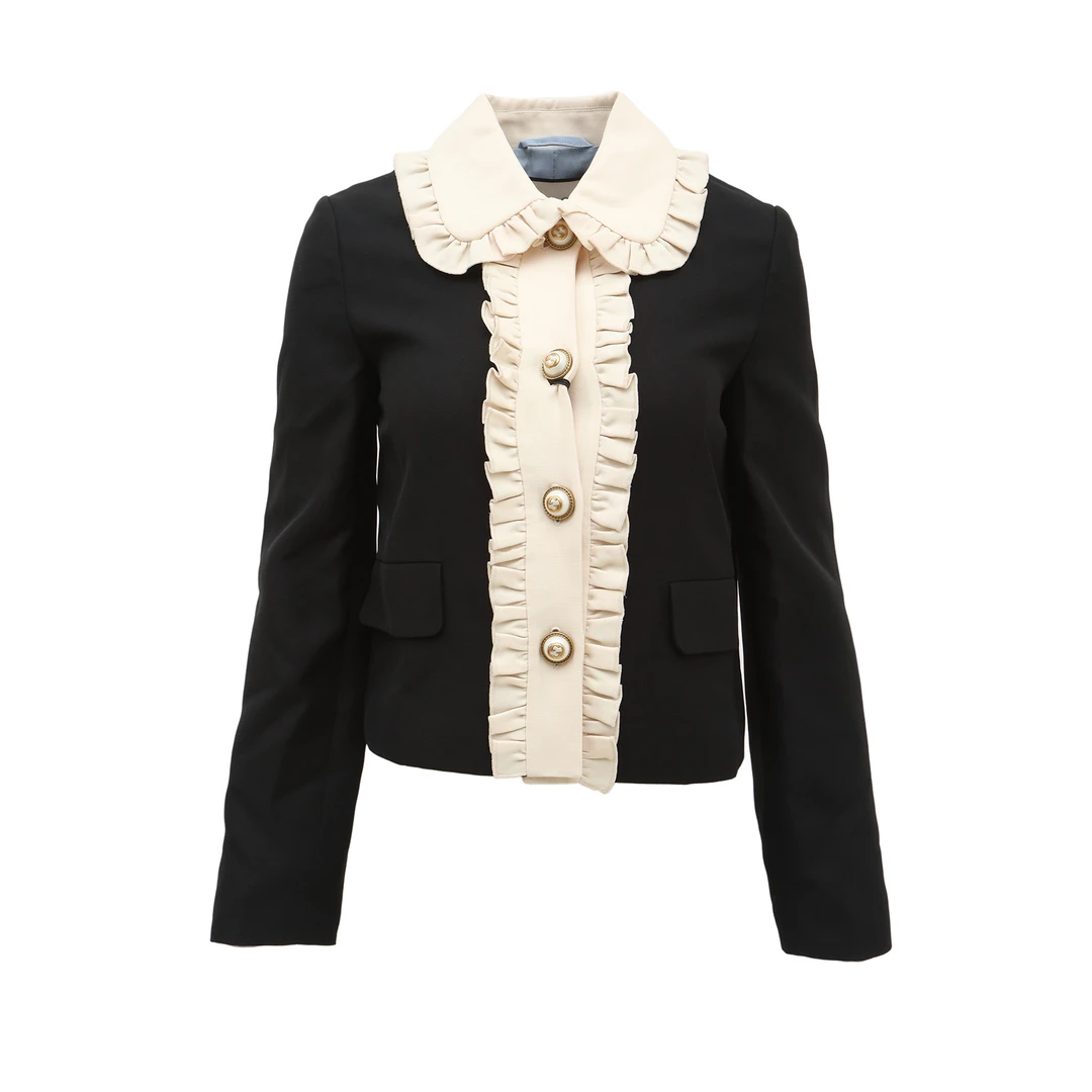 99新 GUCCI/古驰 外套 黑白 羊毛/桑蚕丝 P244068719