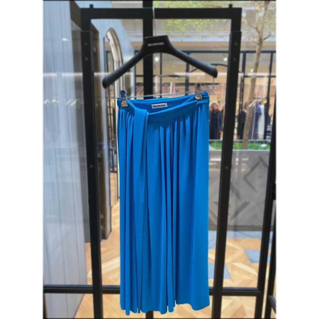 全新未使用 Balenciaga/巴黎世家 蓝色长裙 34 P234038084