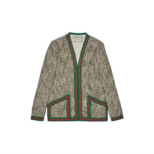 99新 GUCCI/古驰  粗花呢开衫夹克外套 36码 P204409458