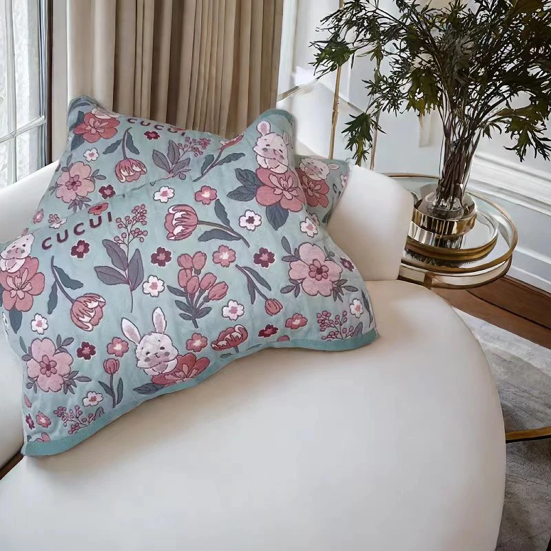 52*78玉兔纯棉大枕巾高档成人加厚柔软枕头巾家用吸汗透气隔脏