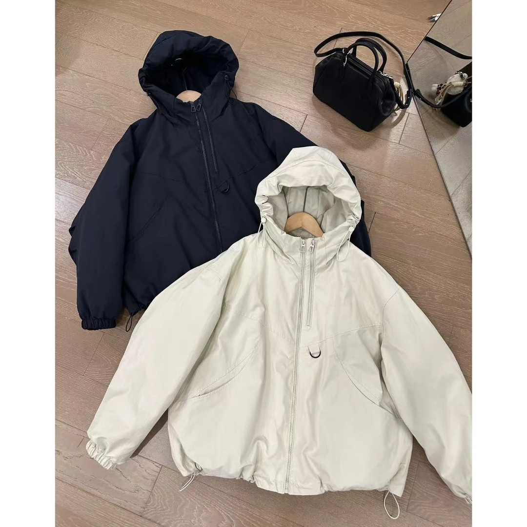 JOJO/玖了个玖【双拉链冲锋衣】冬季休闲连帽羽绒服外套2411B5198