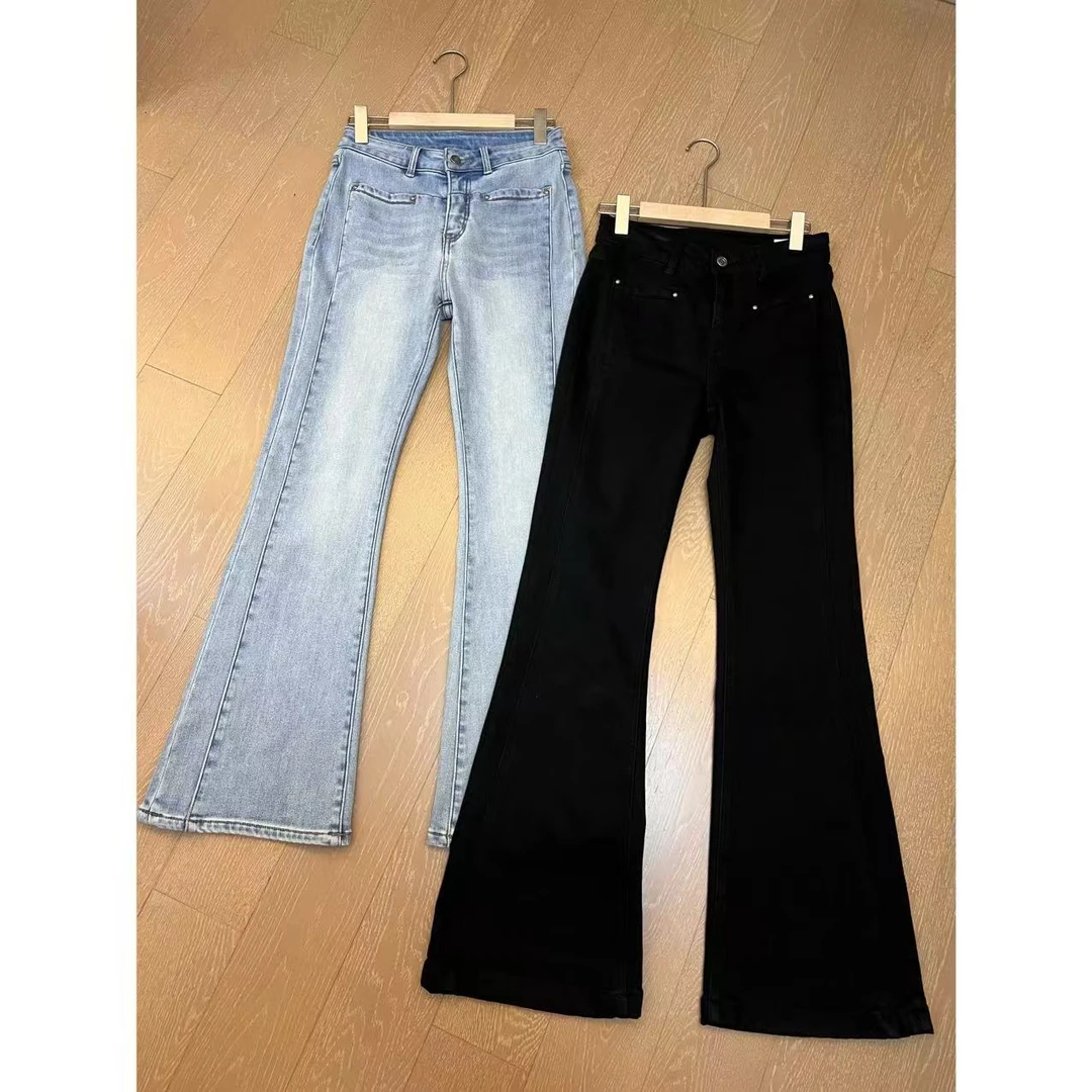 JOJO/玖了个玖【钉扣微喇牛仔裤】冬季显瘦长腿休闲裤 2411B5683