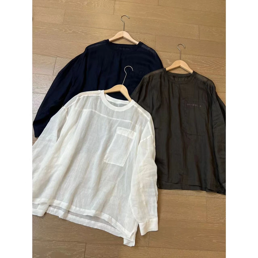 JOJO/玖了个玖 2024夏款 单口袋设计清透感防晒罩衫上衣2406B2890