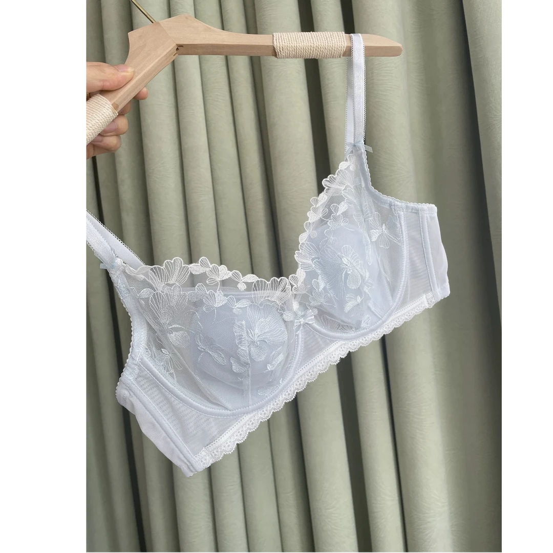 CHENXINYU【0.3厘米】轻奢法式刺绣蕾丝女兔耳杯软钢圈性感大胸显小