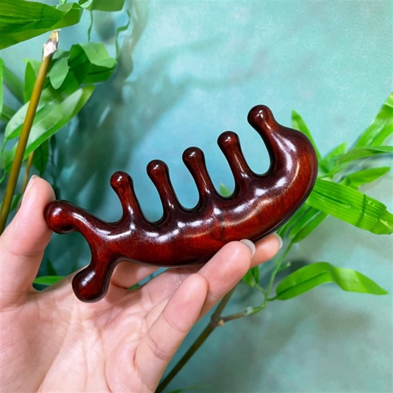 紫檀木原木原色小海豚按摩梳 尺寸:11*5*2cm