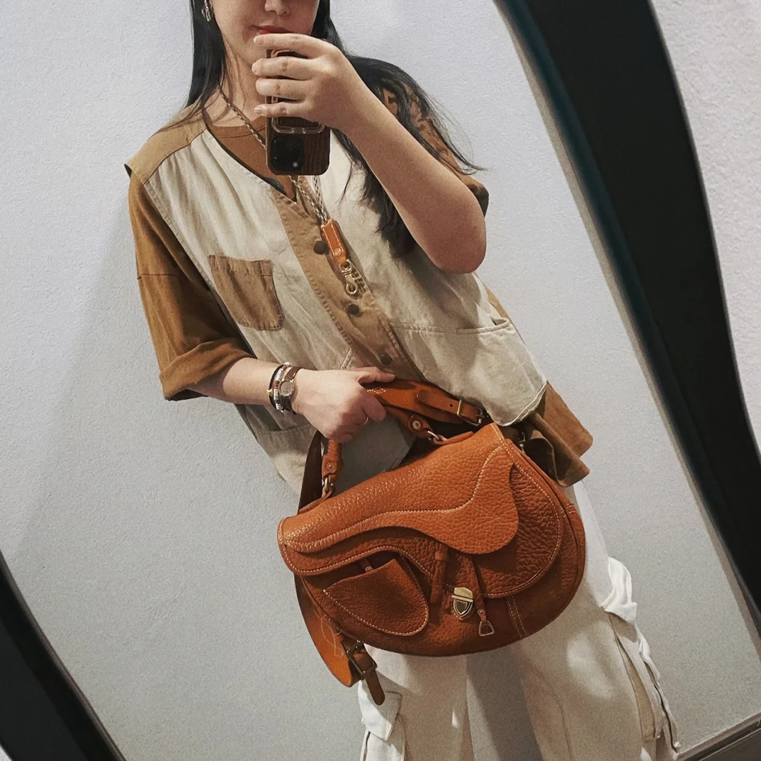 头层牛皮马鞍包斜挎包单肩包休闲复古真皮欧美个性简约经典百搭