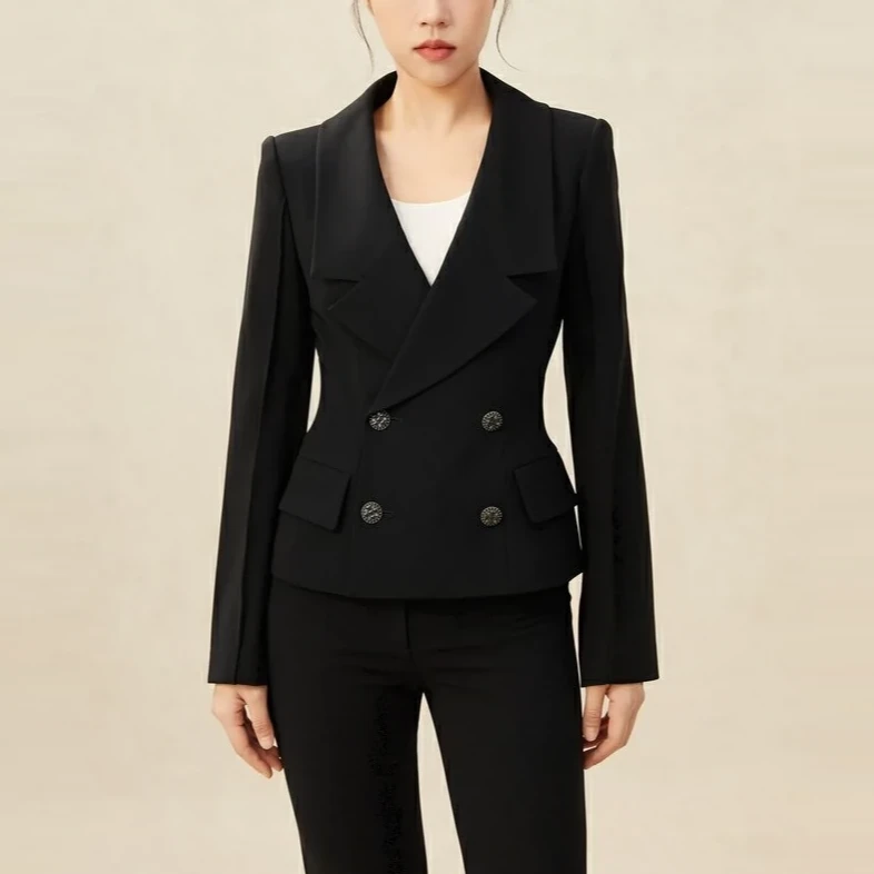 【商场同款】5400615职业短款西服收腰双排扣西装外套秋季新款时尚