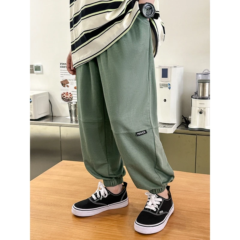 男童冰丝防蚊裤夏季新款男孩薄款裤子速干裤运动长裤儿童夏童装潮