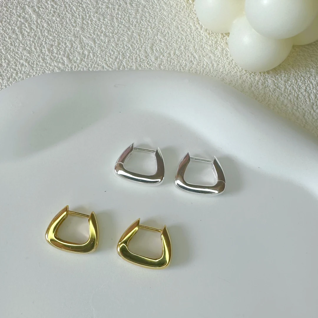 925银耳饰 三角重工925纯银耳环简约气质百搭ins风耳饰