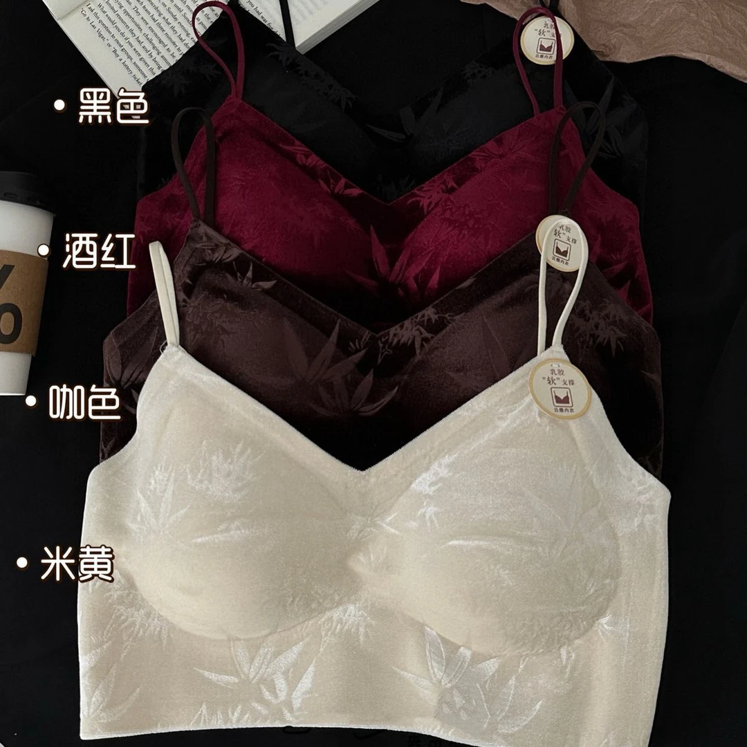 加兹尼YL11808内衣女文胸新款时尚国风吊带美背无钢圈收副乳胸罩