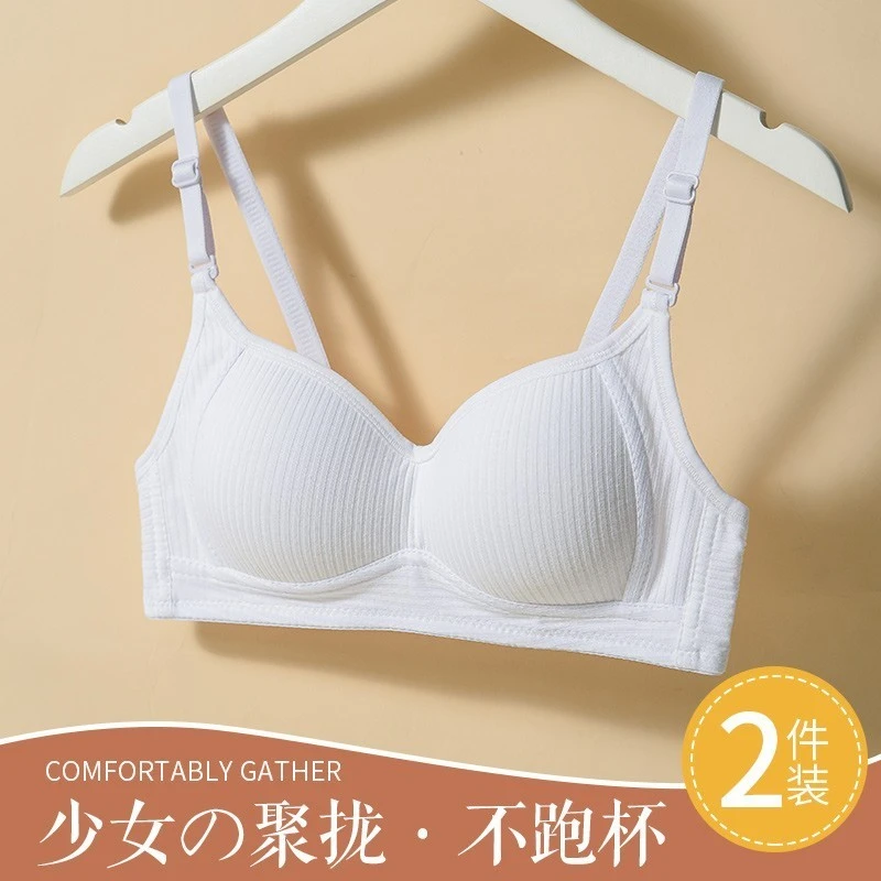 内衣女小胸聚拢少女学生初高中胸罩调整型收副乳防下垂无钢圈文胸