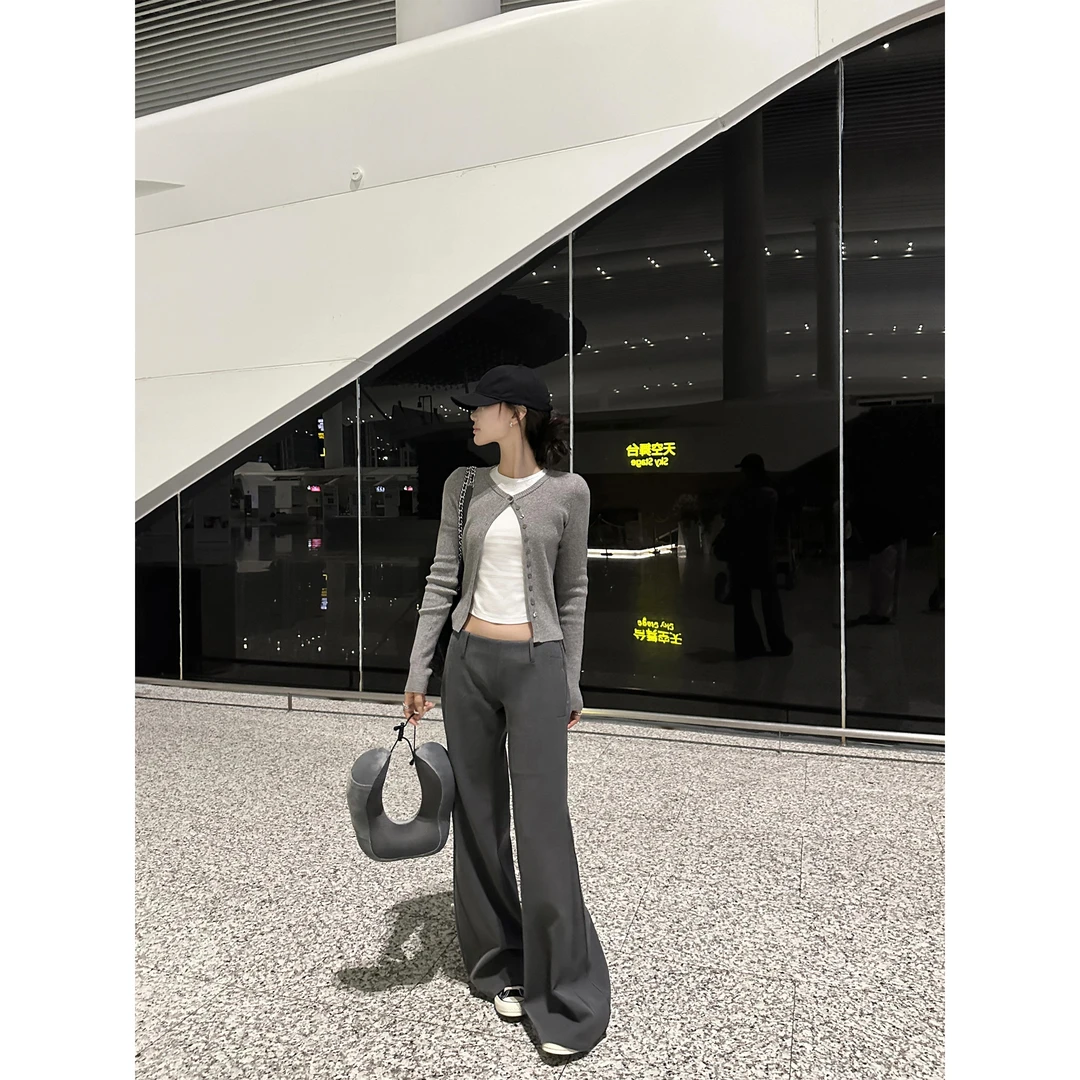 5werkwen立体剪裁 雅痞开褶开衩西裤