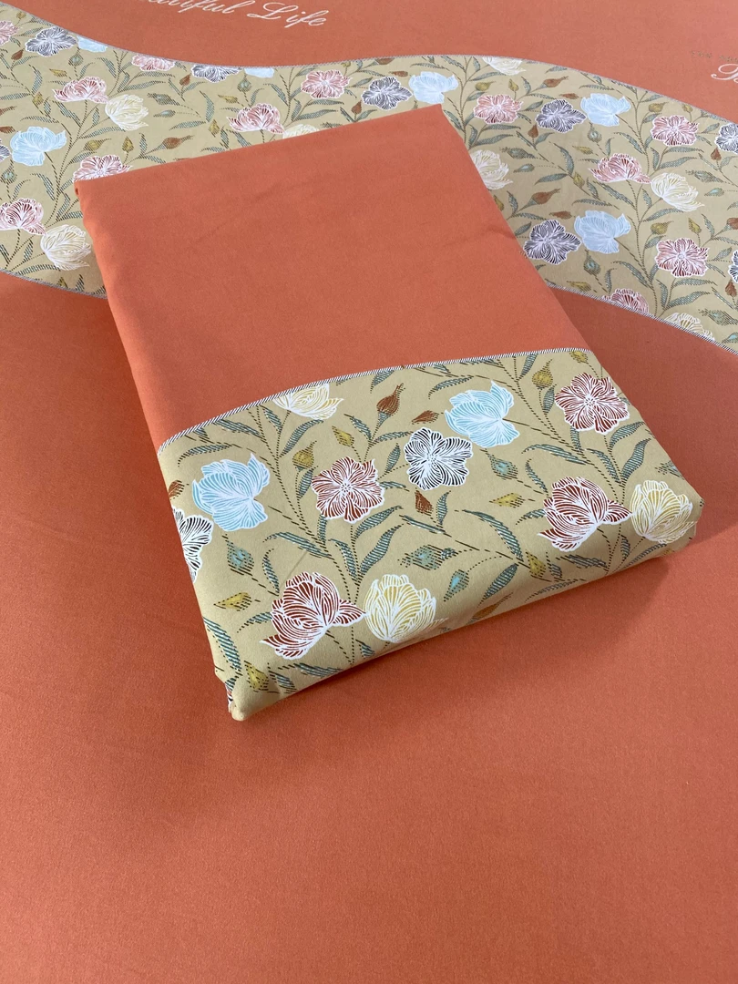 【米悦】盛典花枝磨毛老粗布被罩被套单件花色印花床品碎花棉被套