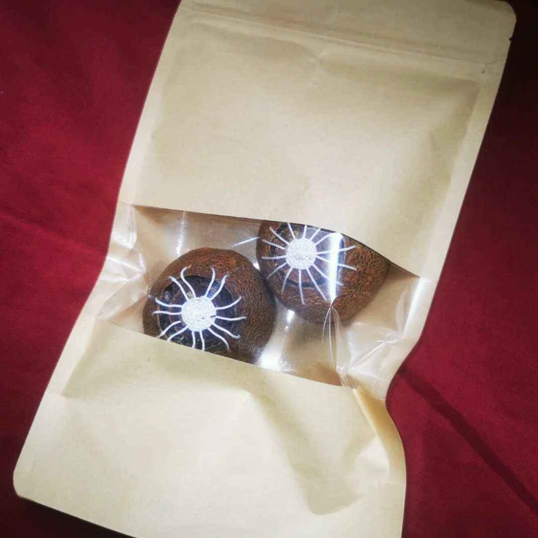 手缝陈皮普洱2颗装 80g左右