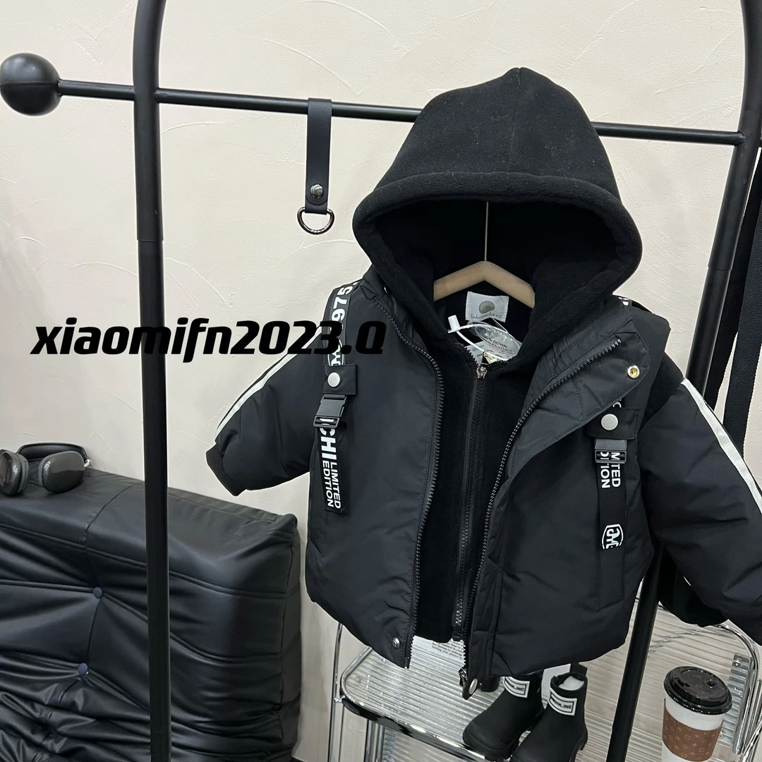 【现货】XIAOMIFN套装韩版男童工装版2023新款马甲+羽绒服外套sq113