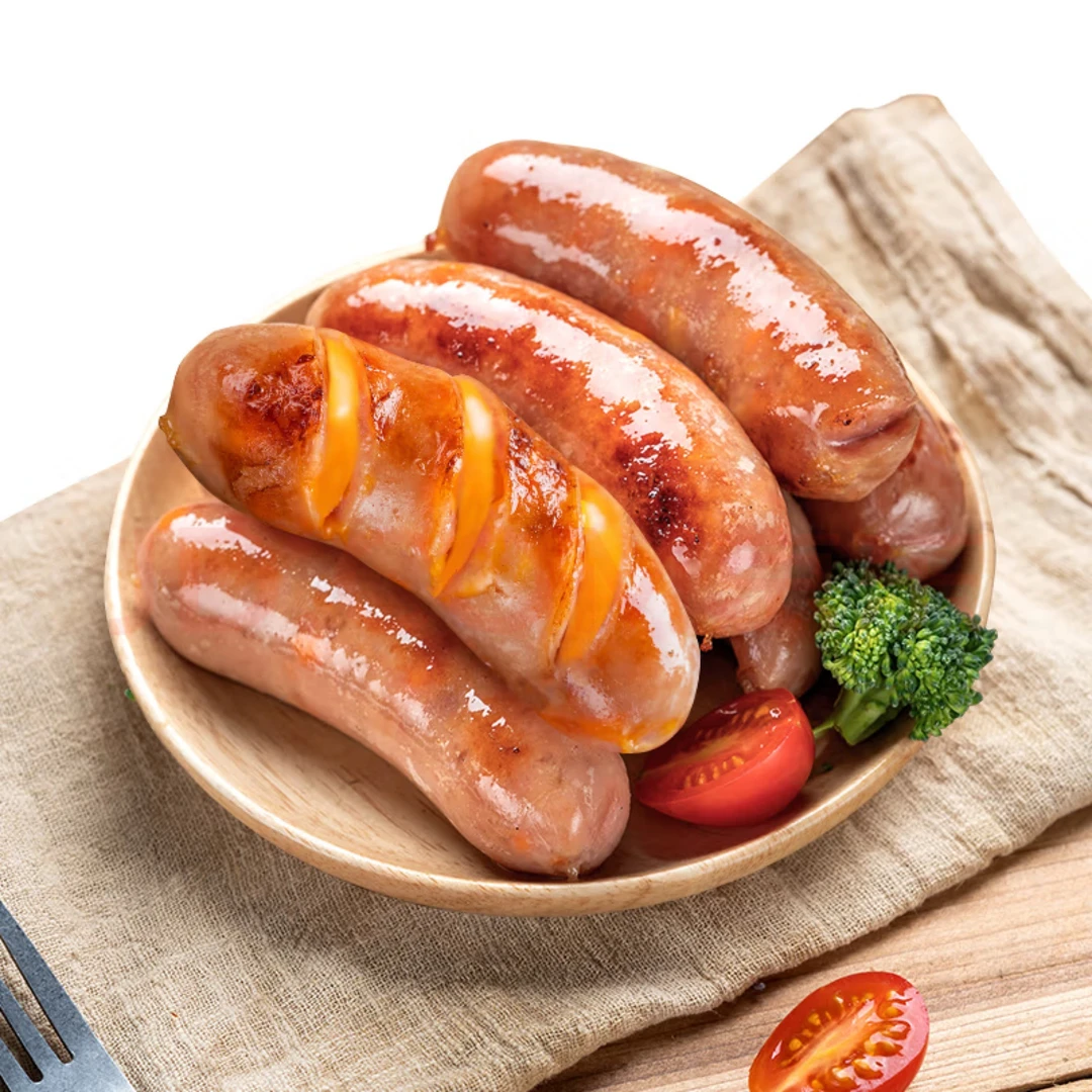 【锦年】黑猪肉爆浆车达芝士肠野营烧烤空气炸锅烤肠纯肉无淀粉添加