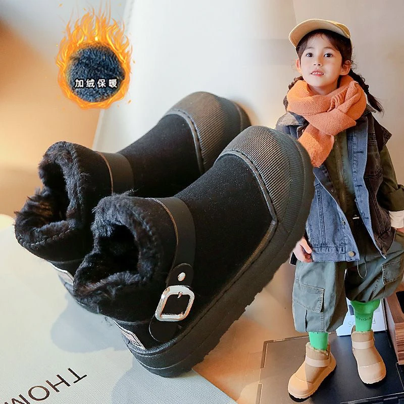 儿童雪地靴2024新款冬季女童棉鞋加绒加厚鞋子冬鞋保暖雪地棉209