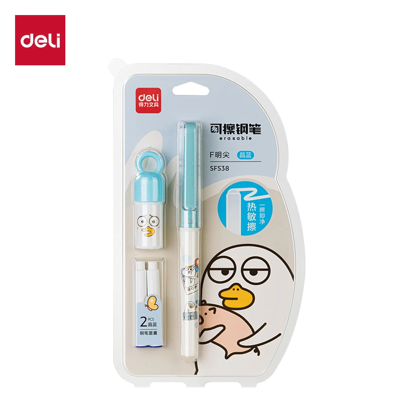 Deli/得力【新疆包邮】SF538钢笔热敏可擦F明尖满足书写使用多用途