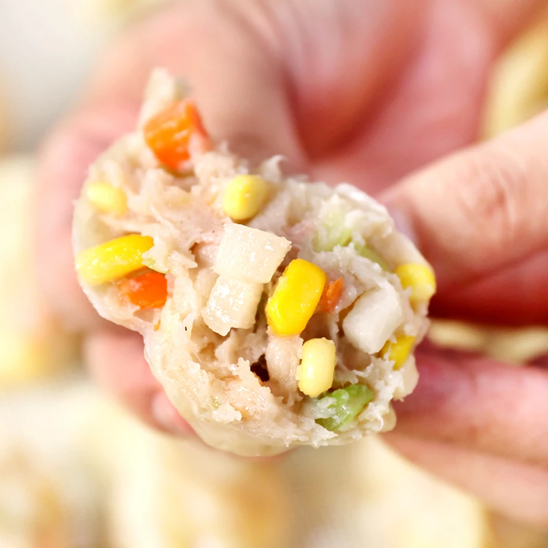 花尾渡啖啖肉汁玉米煎饺子可蒸可煎鲜甜营养早餐24只(4包*300g)