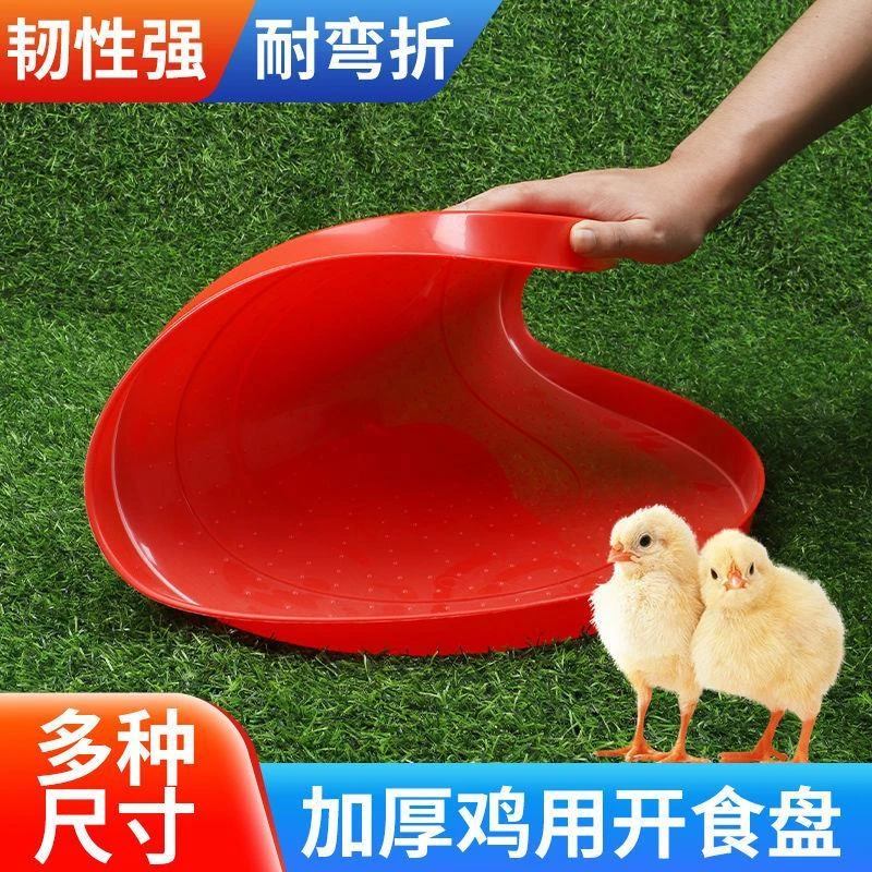 小鸡开食盘喂鸡用开食盘鸡鸭鹅饲料盘鸡用托盘育雏喂食盘鸡开口盘
