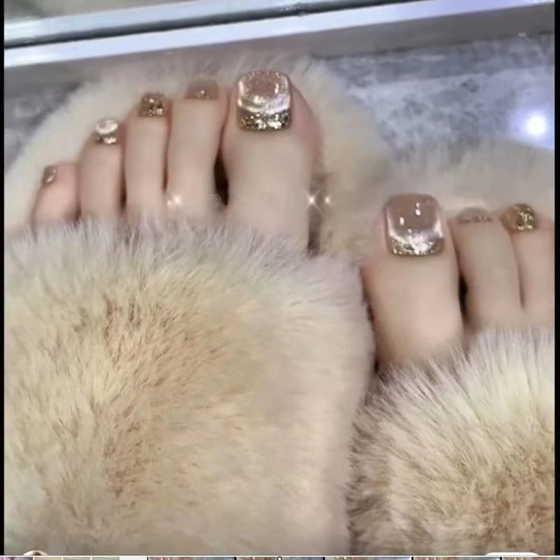 脚甲【手工显白猫眼满钻光疗贴片式可拆卸脚指甲】穿戴脚甲J81