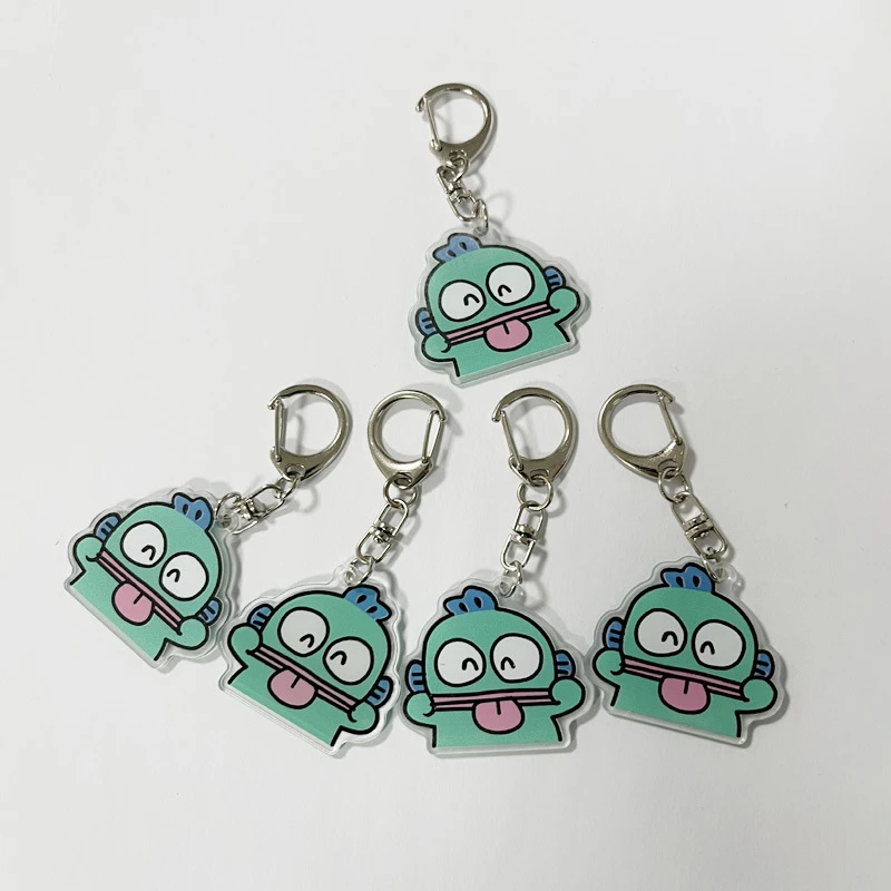 绿色丑鱼汉顿挂件卡通可爱情侣闺蜜包包笔袋钥匙扣挂饰亚克力挂件