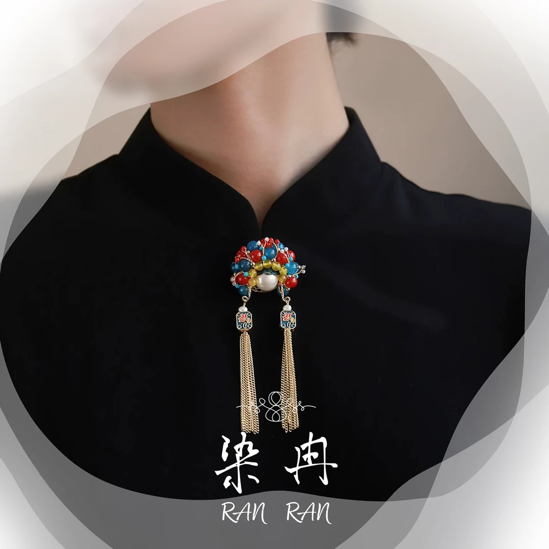 染冉 铜合金胸针 【花旦胸针】手工胸针简约古典中国风民族风F-113