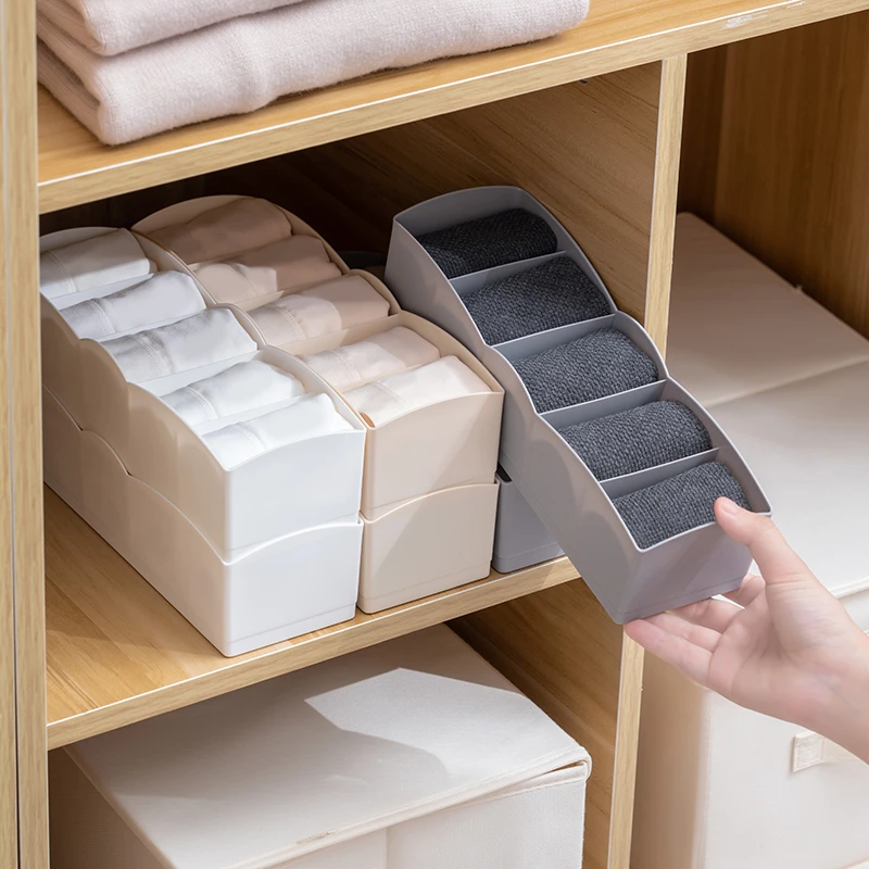 家用袜子收纳盒神器内衣内裤塑料分格整理学生宿舍多隔分格多功能