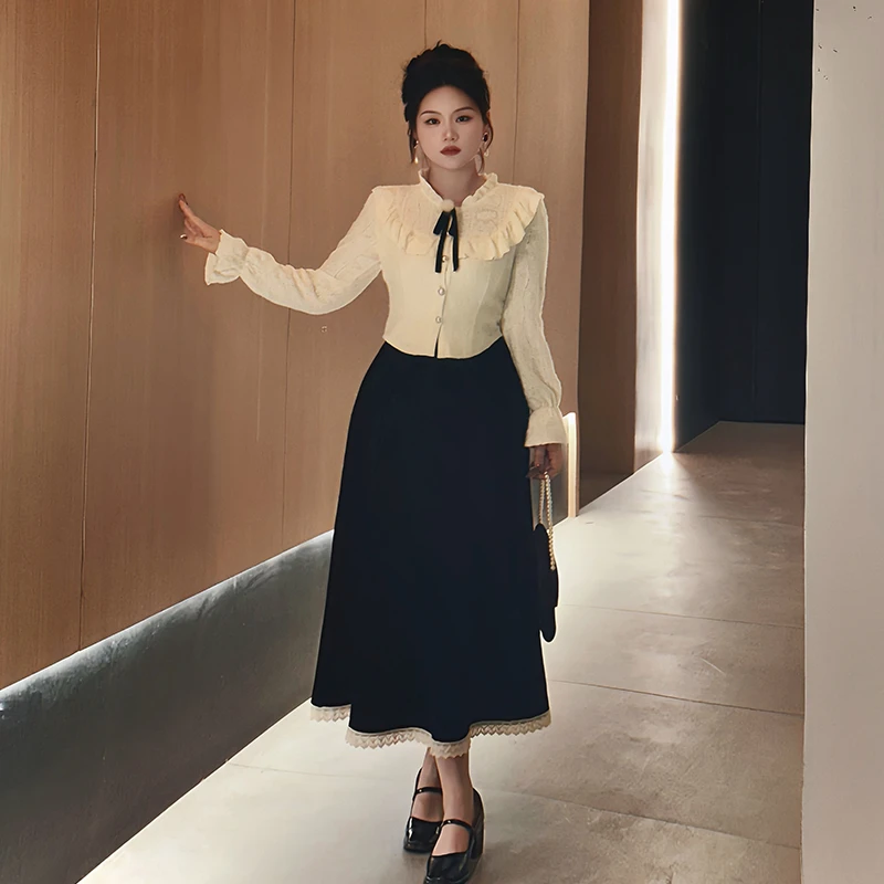 【现货】微胖定制秋冬小香风气质减龄法式半身裙