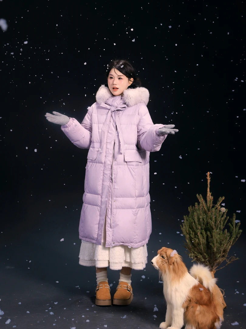 月半鱼【零下20°】红人上新羽绒服女冬季长款毛领加厚宽松显瘦外套