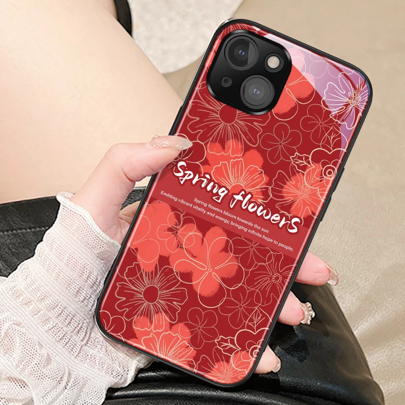 花朵适用苹果15手机壳新款iphone15夏天女款15Promax高级感ip13