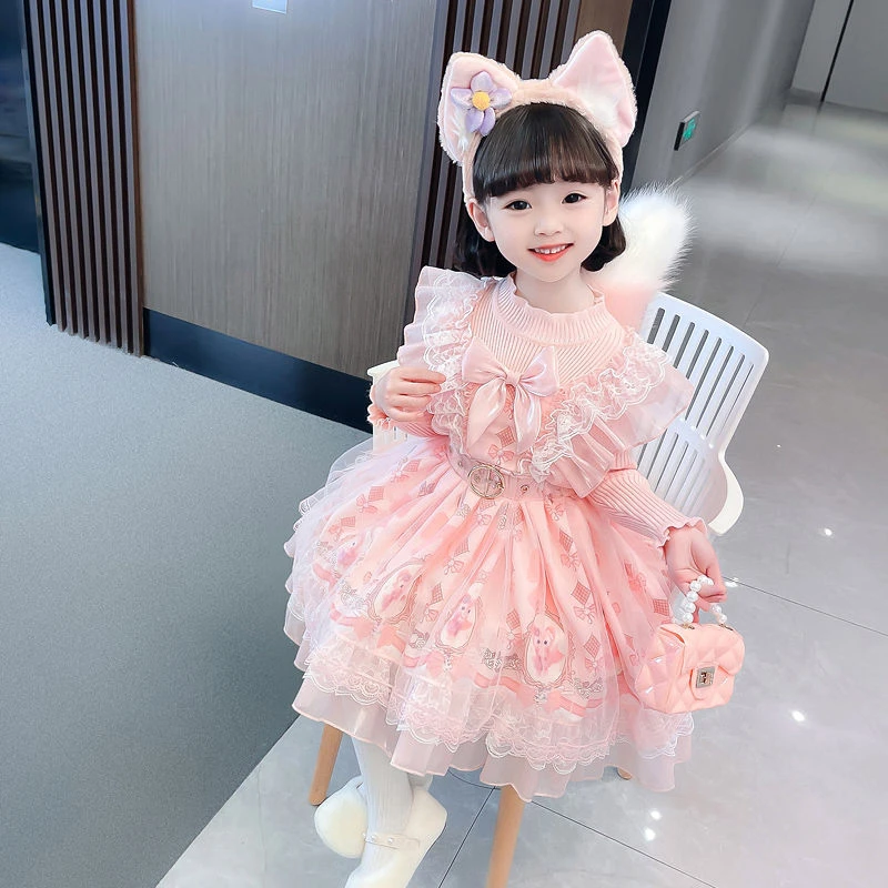 洛丽塔女童公主裙秋冬洋气裙长款萌宝礼服新款连衣裙儿童