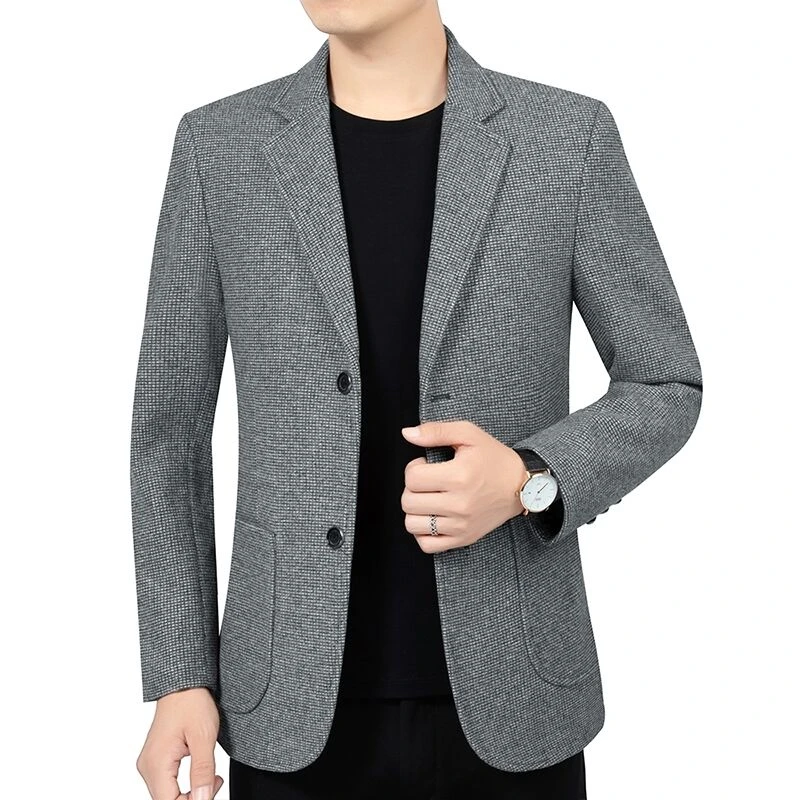 中老年休闲西装爸爸装单件西服外套中年男单西便西加大上衣