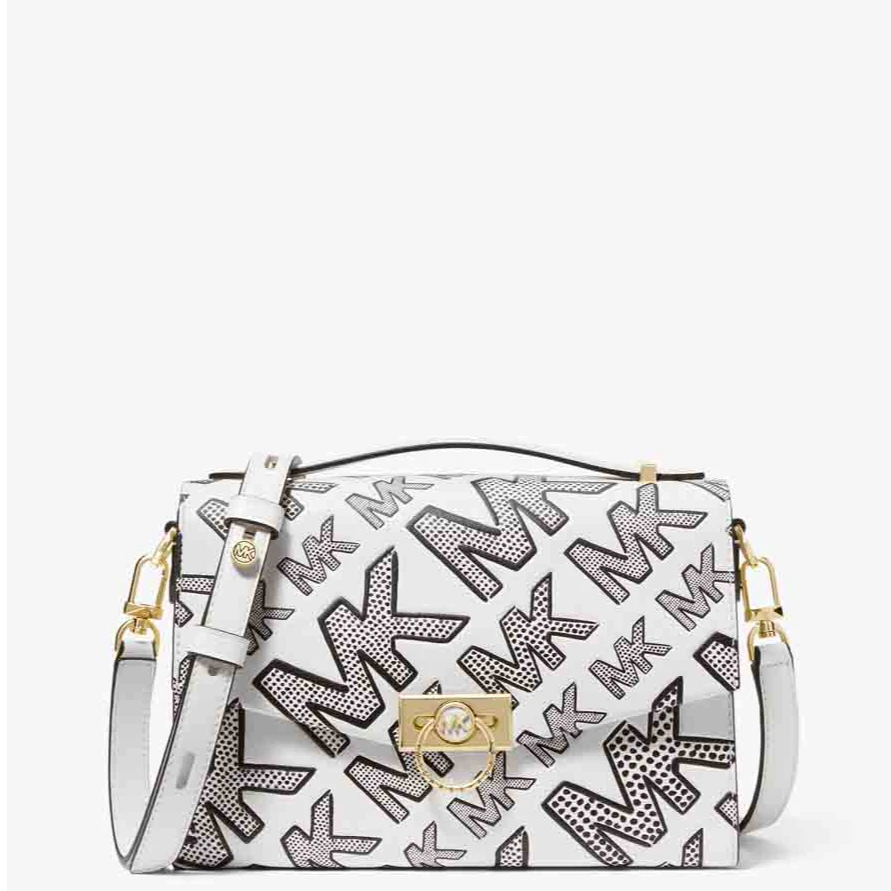 全新未使用 MICHAELKORS/迈克高仕  Hendrix 中号老花拼色信封包