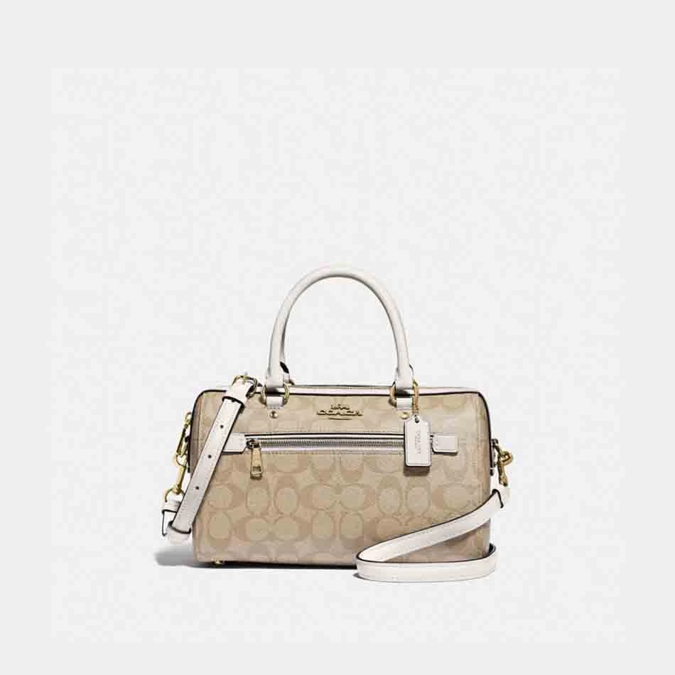 全新未使用 COACH/蔻驰 Rowan 27中号手提波士顿包F83607