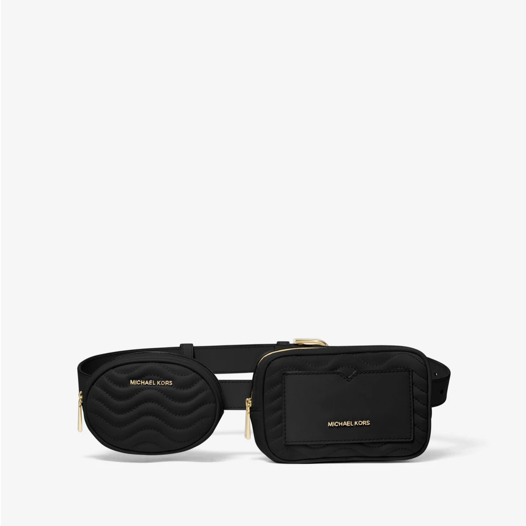 全新未使用 MICHAELKORS/迈克高仕 中号皮质组合腰包休闲包包