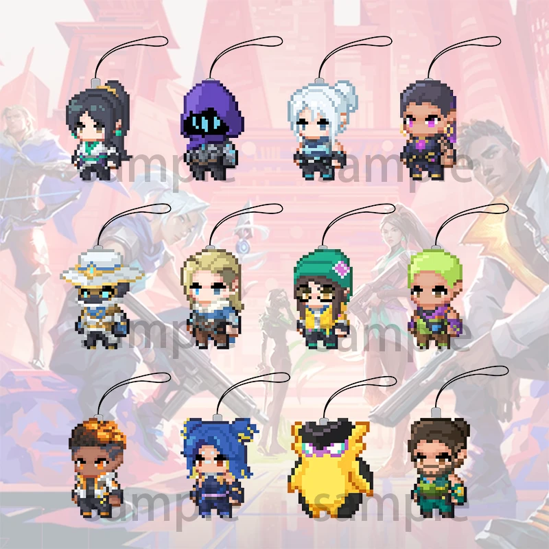 无畏契约瓦洛兰特像素风全员周边手机链迷你挂件捷风贤者暮蝶雷兹